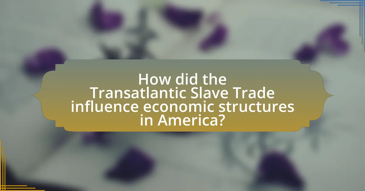 How did the Transatlantic Slave Trade influence economic structures in America?