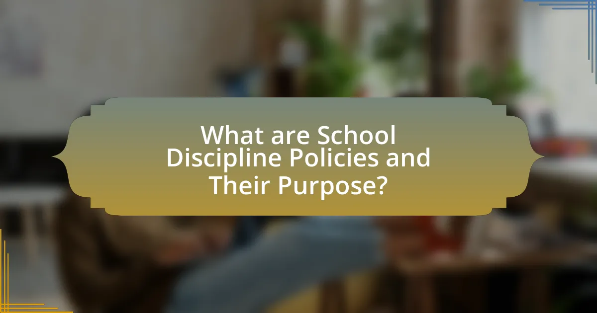 What are School Discipline Policies and Their Purpose?
