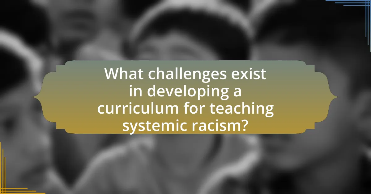 What challenges exist in developing a curriculum for teaching systemic racism?